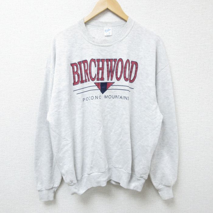 XL/古着 長袖 スウェット メンズ 90s BIRCHWOOD クルーネック 薄グレー 霜降り 25feb27 中古 スエット トレーナー トップス拍卖