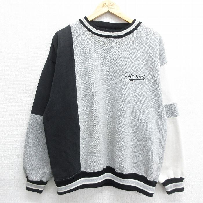 XL/古着 長袖 スウェット メンズ 00s ケープコッド マルチカラー クルーネック グレー 霜降り他 24apr23 中古 スエット トレ拍卖