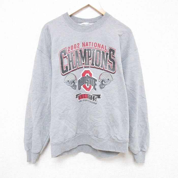 L/古着 長袖 スウェット メンズ 00s オハイオ クルーネック グレー 霜降り 23nov08 中古 スエット トレーナー トップス拍卖