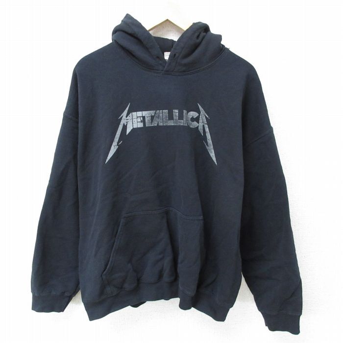 XL/古着 長袖 ロック バンド スウェット パーカー メンズ 00s メタリカ 黒 ブラック spe 25apr11 中古 スエット トレーナー拍卖