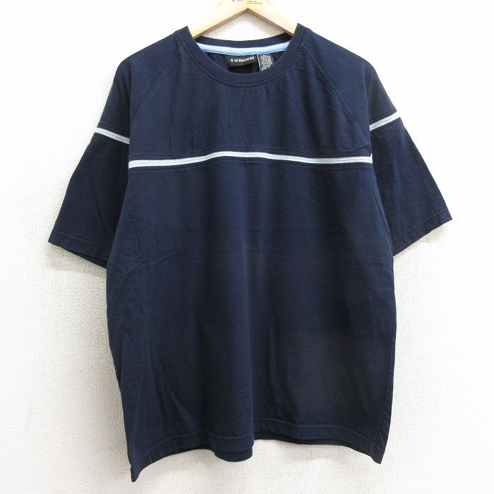 XL/古着 no boundaries 半袖 ビンテージ Tシャツ メンズ 00s ラグラン コットン クルーネック 紺他 ネイビー 24mar15 中古拍卖