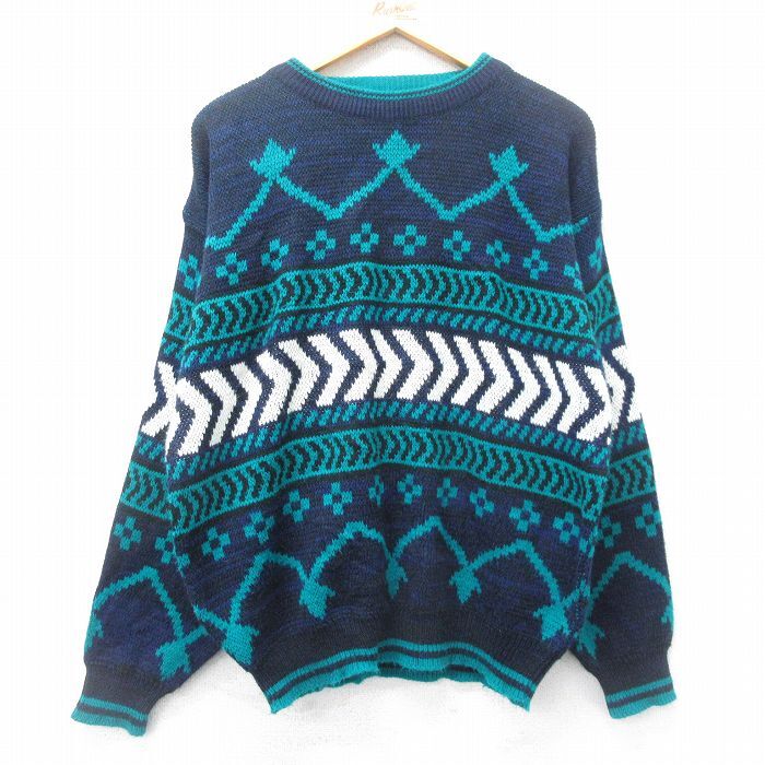 XL/古着 マックレガー 長袖 セーター メンズ 90s アクリル クルーネック 紫他 パープル 24dec04 中古 ニット トップス拍卖