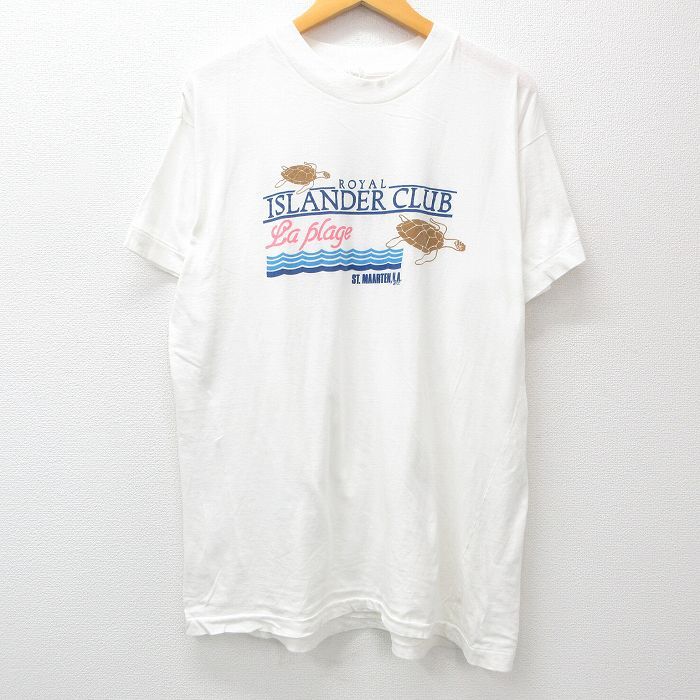 XL/古着 半袖 ビンテージ Tシャツ メンズ 90s カメ CLUB 大きいサイズ クルーネック 白 ホワイト 24jun27 中古拍卖