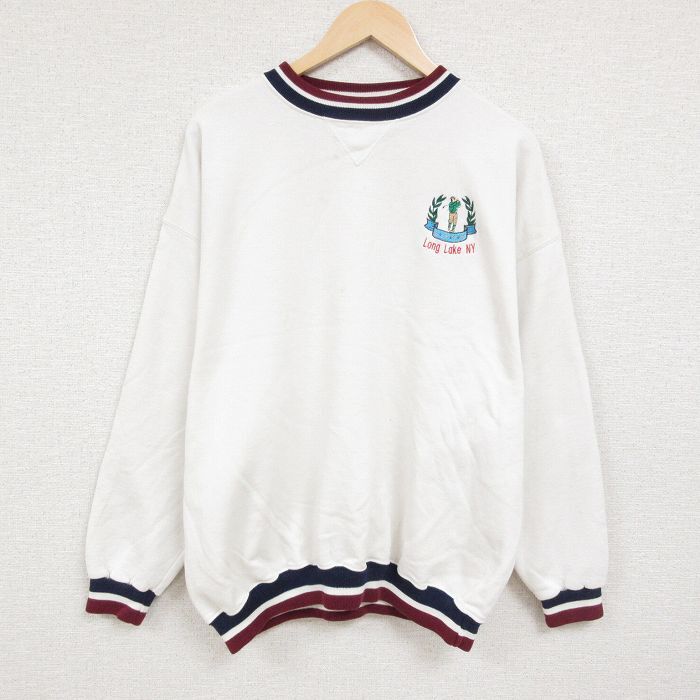 XL/古着 長袖 スウェット メンズ 90s ゴルフ 大きいサイズ クルーネック 白 ホワイト 24jan18 中古 スエット トレーナー ト拍卖