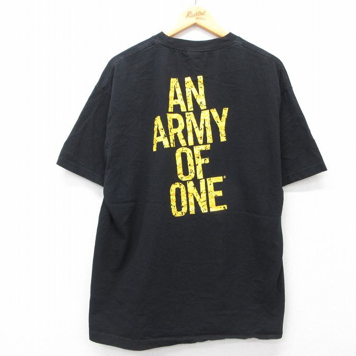 XL/古着 半袖 ビンテージ Tシャツ メンズ 90s ミリタリー USアーミー ARMY コットン クルーネック 黒 ブラック 25may28 中古拍卖