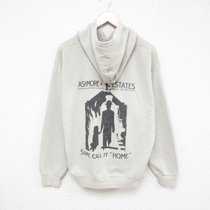 L/古着 長袖 スウェット パーカー メンズ 00s 家 人 ベージュ カーキ 25mar05 中古 スエット トレーナー トップス拍卖