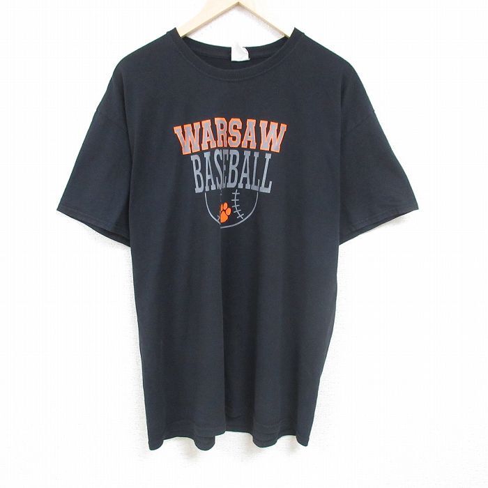 XL/古着 ジャージーズ 半袖 Tシャツ メンズ ベースボール 大きいサイズ クルーネック 黒 ブラック 24may31 中古拍卖