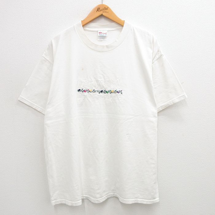 XL/古着 ヘインズ 半袖 ビンテージ Tシャツ メンズ 00s オーシャンシティ ニュージャージー 刺繍 大きいサイズ コットン ク拍卖