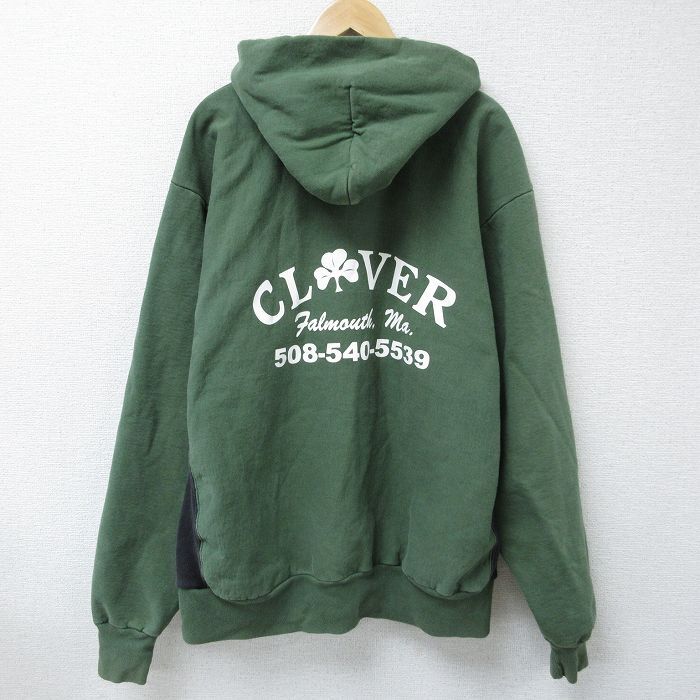 XL/古着 ケルスポーツ 長袖 スウェット パーカー メンズ 90s クローバー 大きいサイズ 緑 グリーン spe 25may08 中古 スエッ拍卖