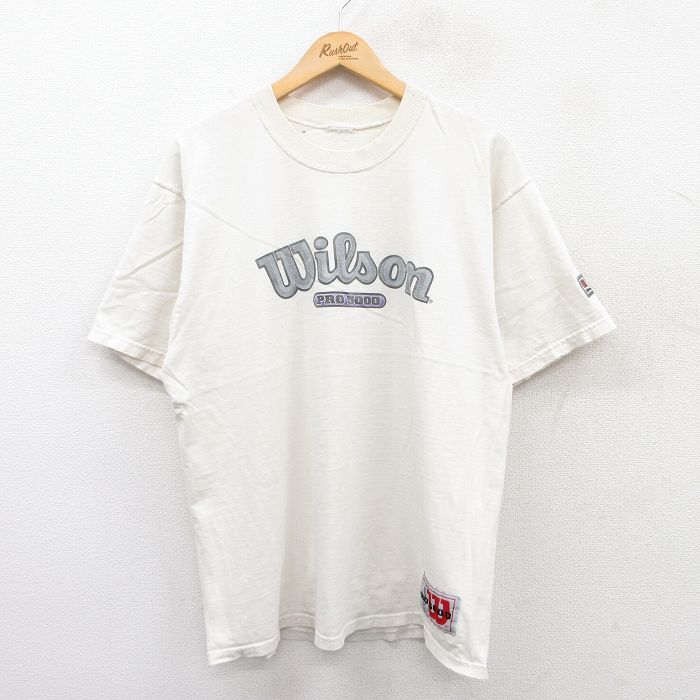 XL/古着 ウィルソン 半袖 ビンテージ Tシャツ メンズ 00s ビッグロゴ クルーネック 白 ホワイト 25apr15 中古拍卖