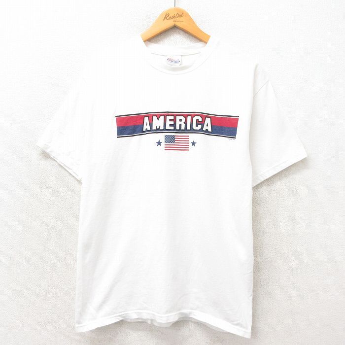 M/古着 ヘインズ 半袖 ビンテージ Tシャツ メンズ 00s アメリカ コットン クルーネック 白 ホワイト 25may14 中古拍卖