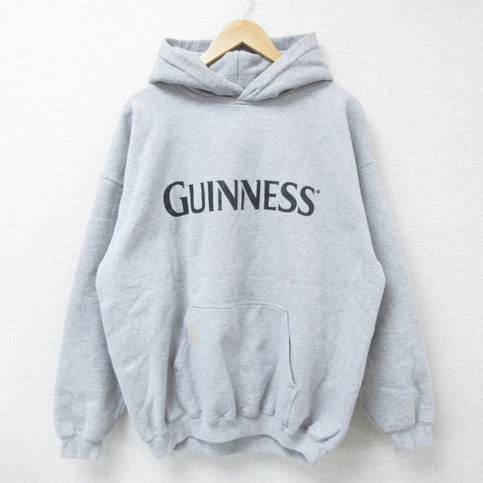 XL/古着 長袖 スウェット パーカー メンズ 00s ギネスビール 大きいサイズ グレー 霜降り 25apr15 中古 スエット トレーナー拍卖