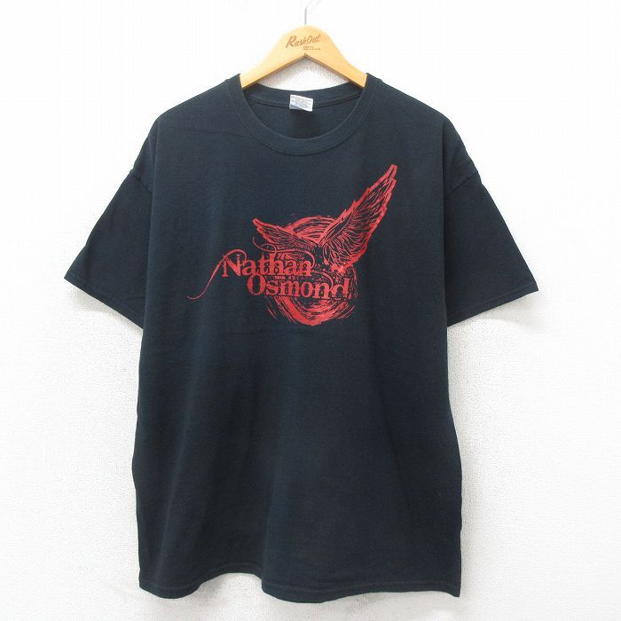 XL/古着 半袖 ビンテージ ロック バンド Tシャツ メンズ 00s ネイサンオズモンド コットン クルーネック 黒 ブラック 25may1拍卖