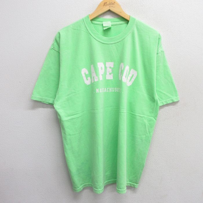 XL/古着 半袖 ビンテージ Tシャツ メンズ 00s ケープコッド コットン クルーネック 薄緑 グリーン 25apr03 中古拍卖