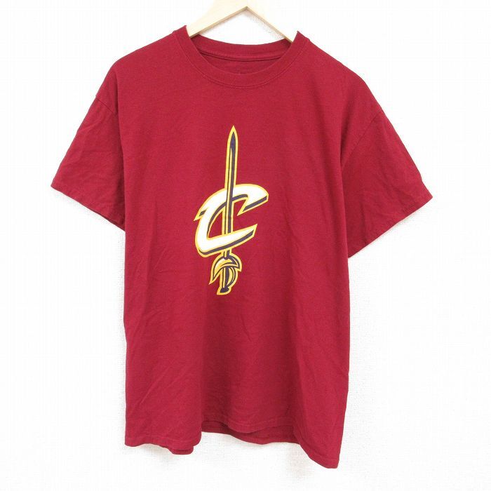 XL/古着 半袖 Tシャツ メンズ NBA クリーブランドキャバリアーズ コットン クルーネック エンジ バスケットボール 24apr11拍卖