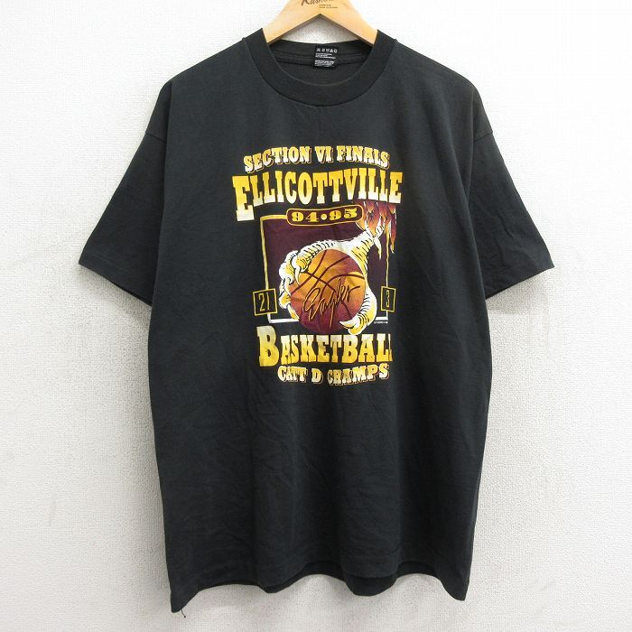 XL/古着 フルーツオブザルーム 半袖 ビンテージ Tシャツ メンズ 90s エリコットビル バスケットボール 大きいサイズ クルー拍卖
