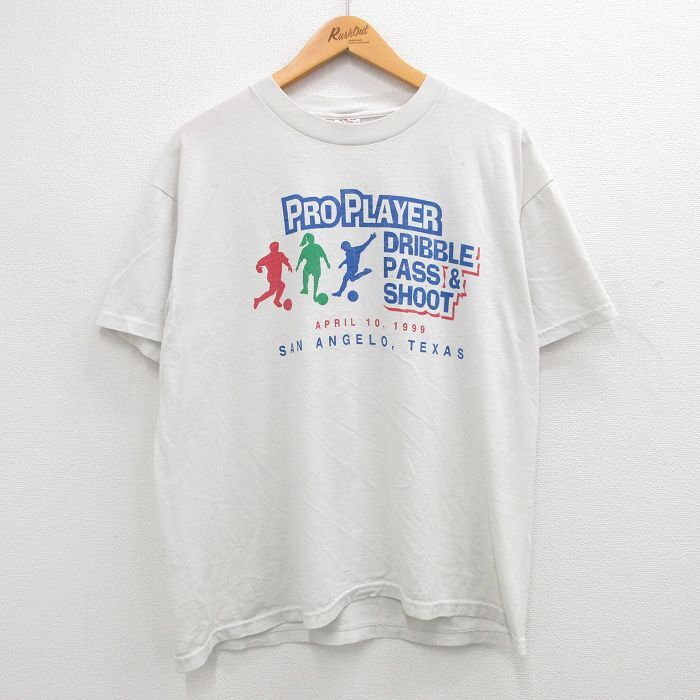 XL/古着 ヘインズ 半袖 ビンテージ Tシャツ メンズ 00s サッカー テキサス クルーネック 白他 ホワイト 24may14 中古拍卖