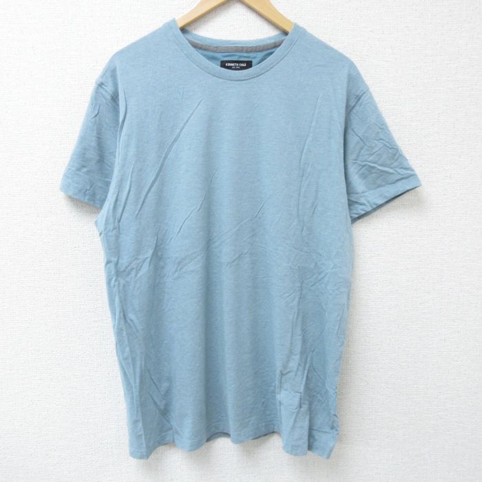 XL/古着 半袖 Tシャツ メンズ 無地 クルーネック 水色 霜降り 25may26 中古拍卖