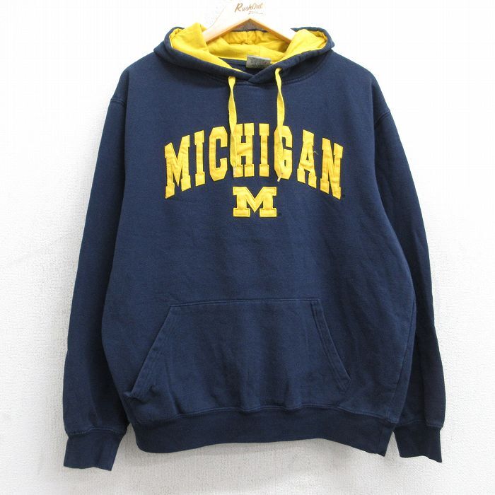 XL/古着 長袖 スウェット パーカー メンズ ミシガン 紺 ネイビー 25sep12 中古 スエット トレーナー トップス拍卖