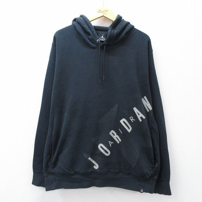XL/古着 長袖 スウェット パーカー メンズ マイケルジョーダン 大きいサイズ 黒 ブラック 25sep17 中古 スエット トレーナー トップス拍卖