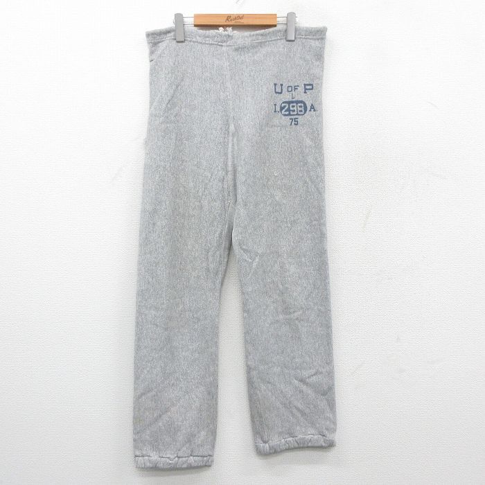 W35/古着 ビンテージ チャンピオン champion リバースウィーブ スウェット パンツ メンズ 70s 単色タグ 298 薄グレー 霜降り spe 25sep22拍卖