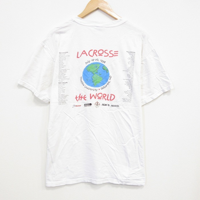 XL/古着 ヘインズ 半袖 ビンテージ Tシャツ メンズ 00s ラクロス コットン クルーネック 白 ホワイト 25sep22 中古拍卖