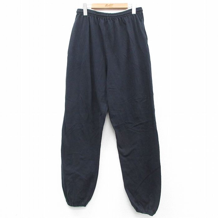 W35/古着 ラッセル スウェット パンツ メンズ 無地 コットン 黒 ブラック 25sep22 中古 ボトムス ロング拍卖