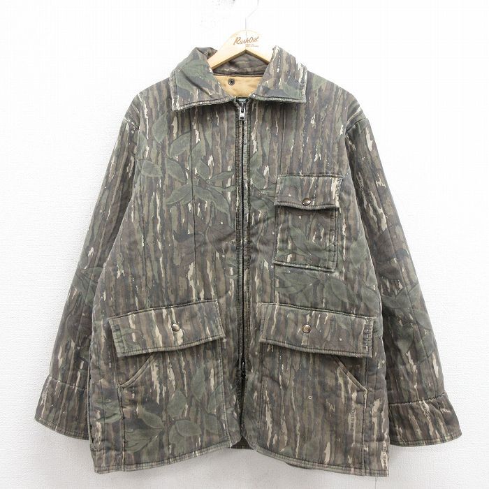 XL/古着 SAFTBAK 長袖 ハンティング ジャケット メンズ 90s リアルツリー 緑他 グリーン 迷彩 25sep25 中古 アウター拍卖