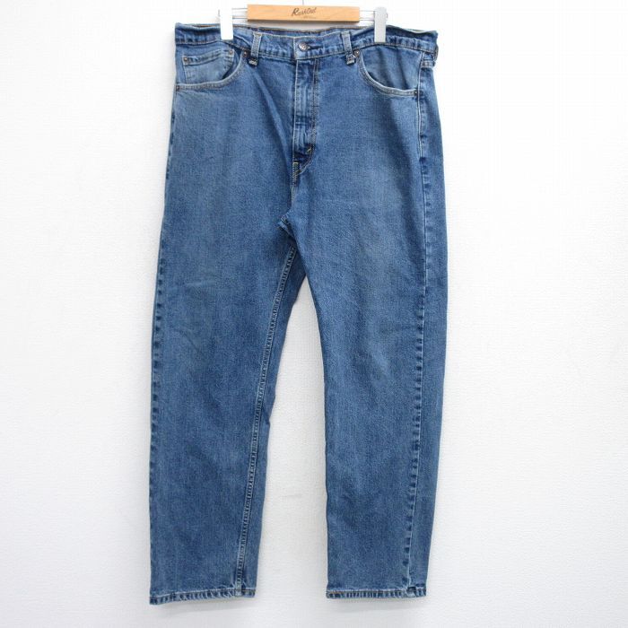 W38/古着 ジーンズ リーバイス Levis 505 メンズ 紺 ネイビー デニム 25sep19 中古 ボトムス ジーパン Gパン ロング パンツ拍卖