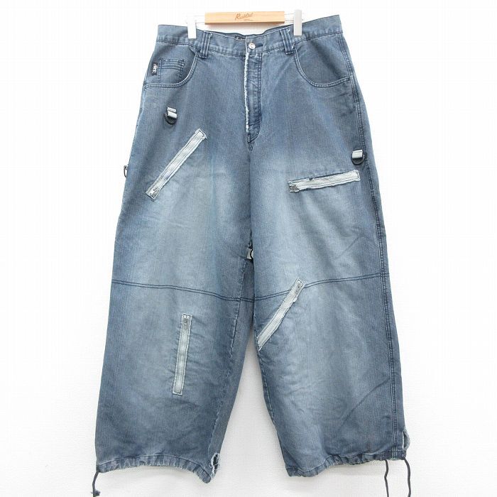 W37/古着 ジーンズ メンズ 紺 ネイビー デニム spe 25sep25 中古 ボトムス ジーパン Gパン ロング パンツ拍卖