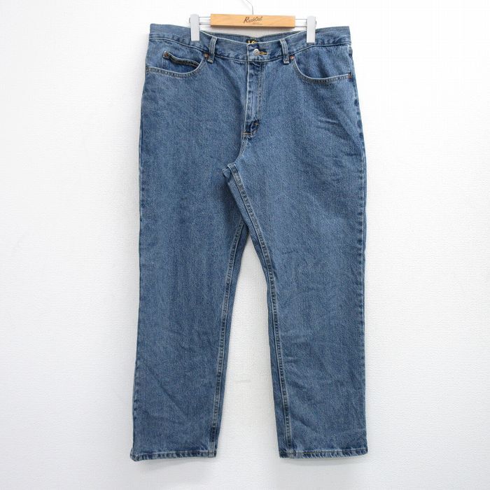 W37/古着 リー Lee ジーンズ メンズ コットン 薄紺 ネイビー デニム 25sep25 中古 ボトムス ジーパン Gパン ロング パンツ拍卖