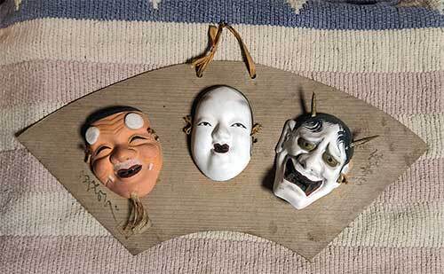 能面 小面 縁起物 おかめ 郷土玩具 陶器 飾り面 壁掛け 昭和 レトロ 貴重 拍卖