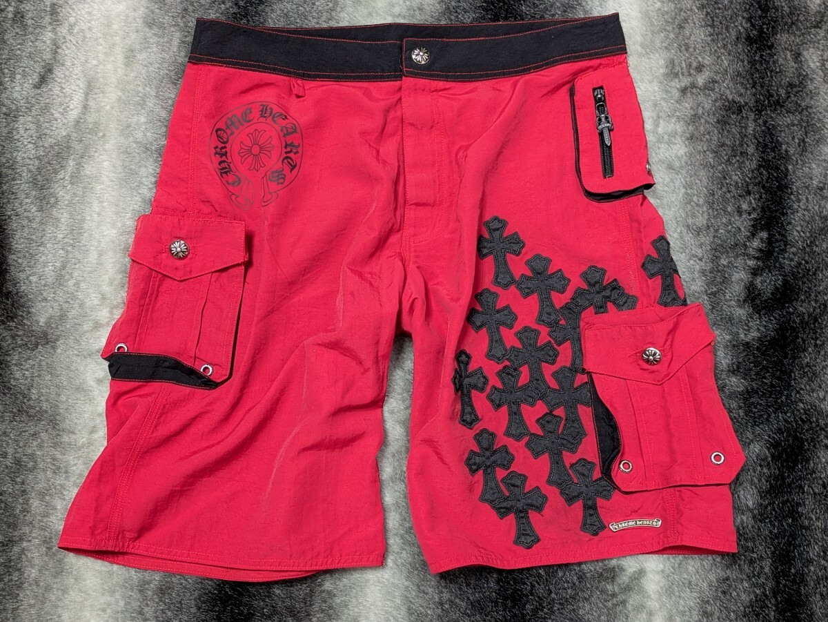 【レザークロスパッチ多数!!】クロムハーツ CHROME HEARTS ハーフパンツ 32インチ リーバイス拍卖