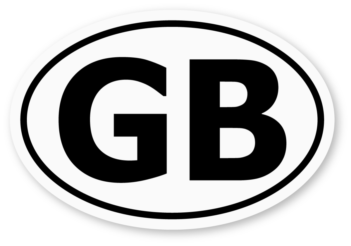 【反射ステッカー工房】ビークルIDステッカー(楕円) イギリス Lサイズ 再帰反射 国識別ID GB イヴォーク レンジローバー拍卖