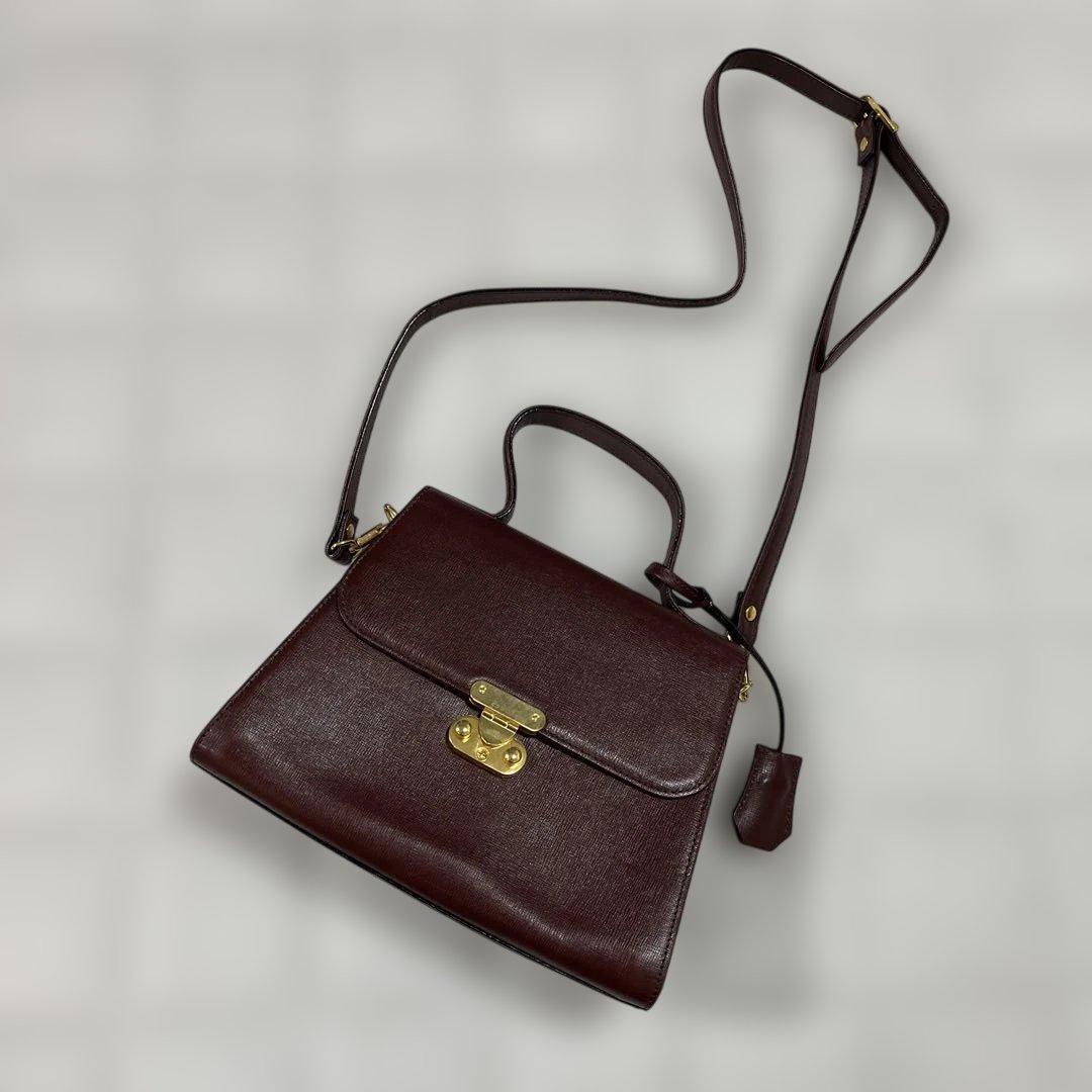 極美品 renoma レノマ 本革 レザー ハンドバッグ ショルダーバック ビンテージ 高級品 2Way ショルダー紐取り外し可能 ゴールド金具拍卖