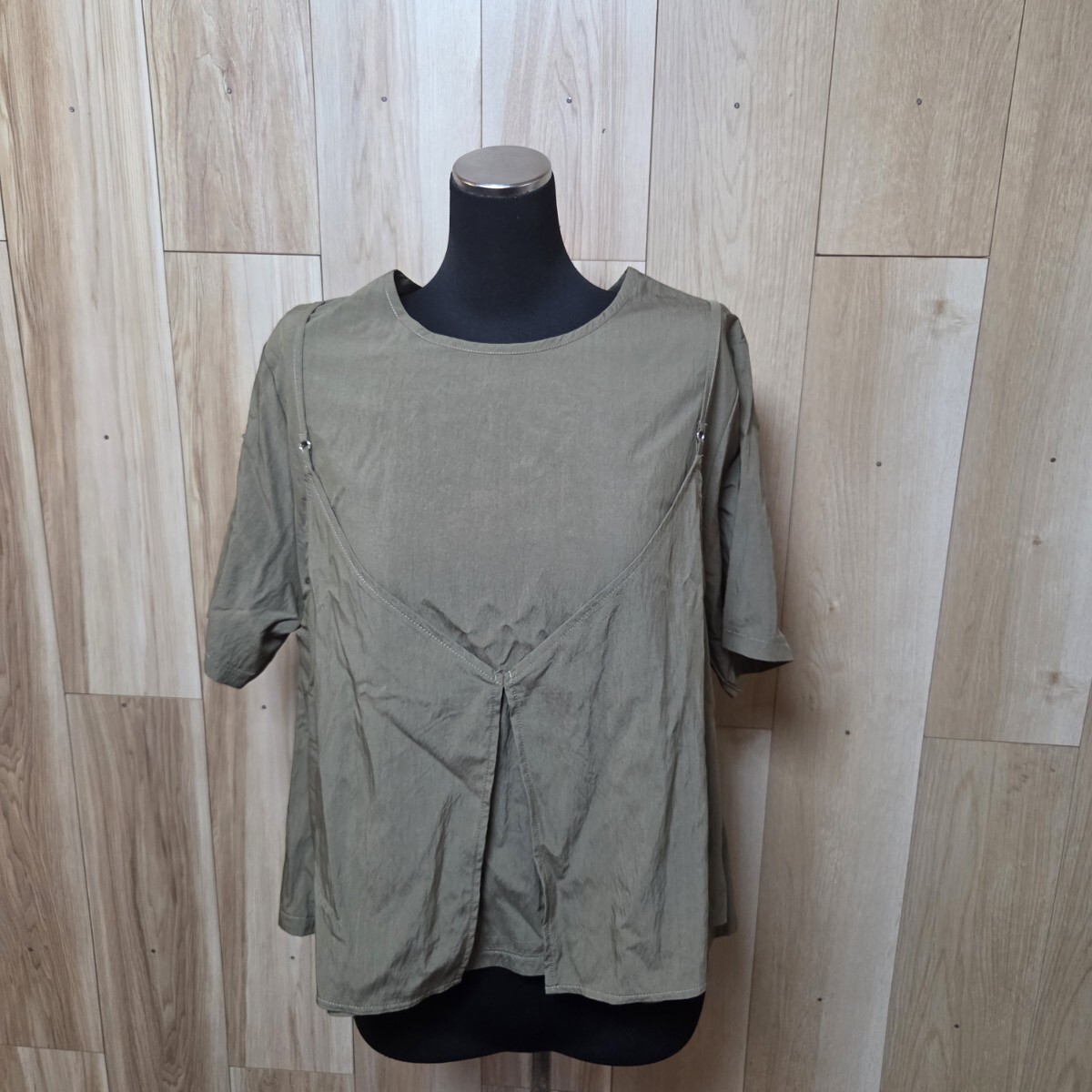 超美品 fua フーア サラッとした肌触り ワッシャー加工 ビスチェレイヤード風 トップス ショップチャンネル★拍卖