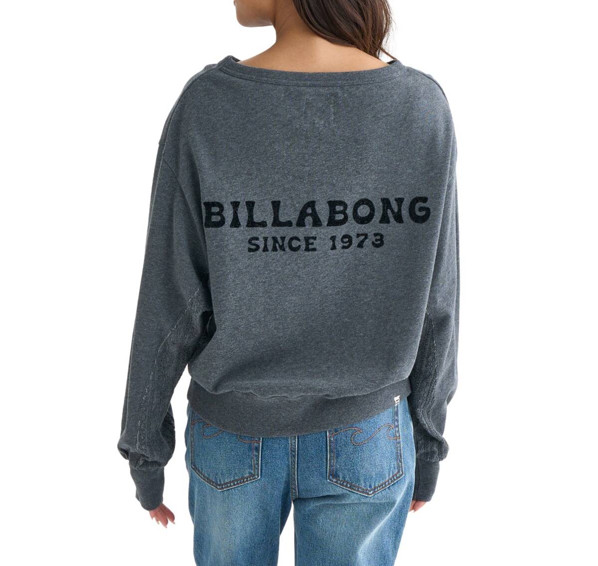 ★送料無料★2025秋冬 新品【BILLABONG/ビラボン】BOAT NECK LOOSE CROP トレーナー 【LOOSE CROPPED】 BKH レディースL BF014003拍卖