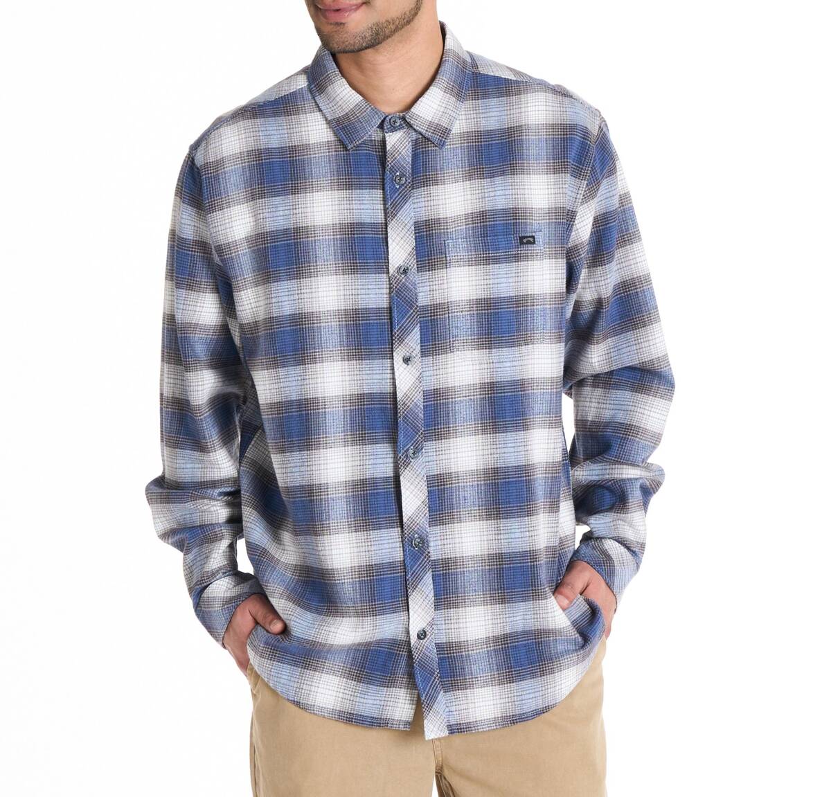 ★送料無料★2025秋冬 新品【BILLABONG/ビラボン】COASTLINE 長袖シャツ BLU メンズL BF012115拍卖