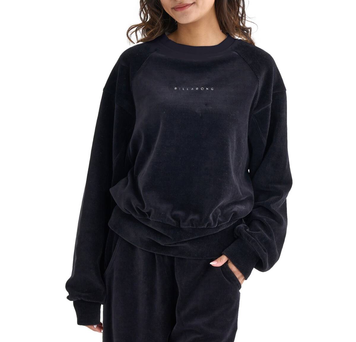 ★送料無料★2025秋冬 新品【BILLABONG/ビラボン】KNIT VELOURS × RIB トップス BLK レディースL BF014030拍卖