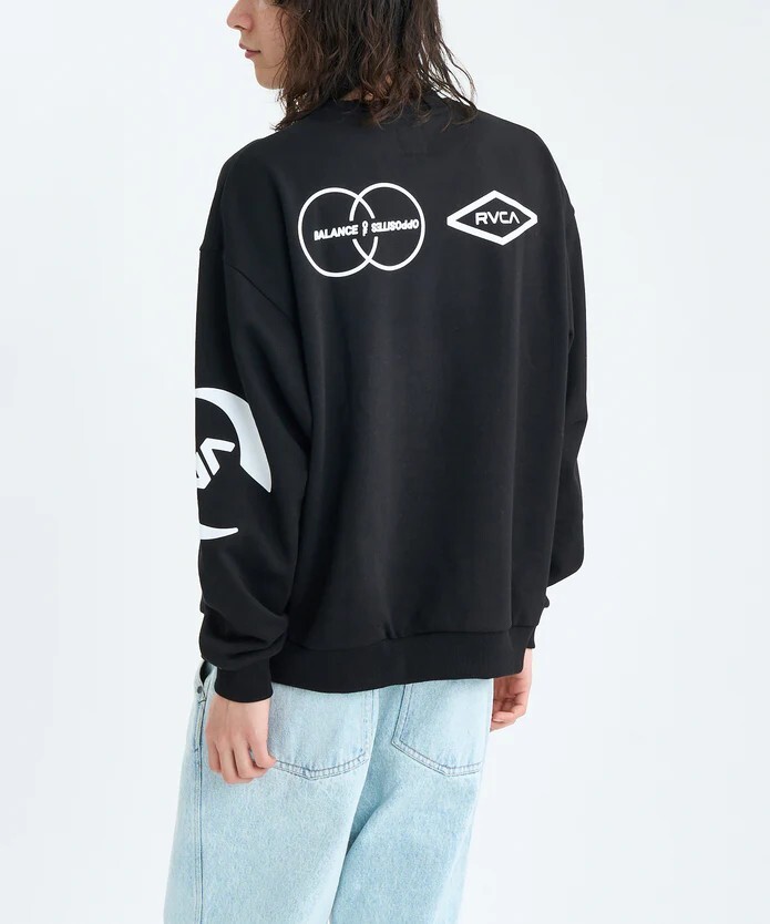 ★送料無料★2025秋冬 新品【RVCA/ルーカ/ルカ】STACKHOUSE CR トレーナー BLK メンズL BF042003拍卖