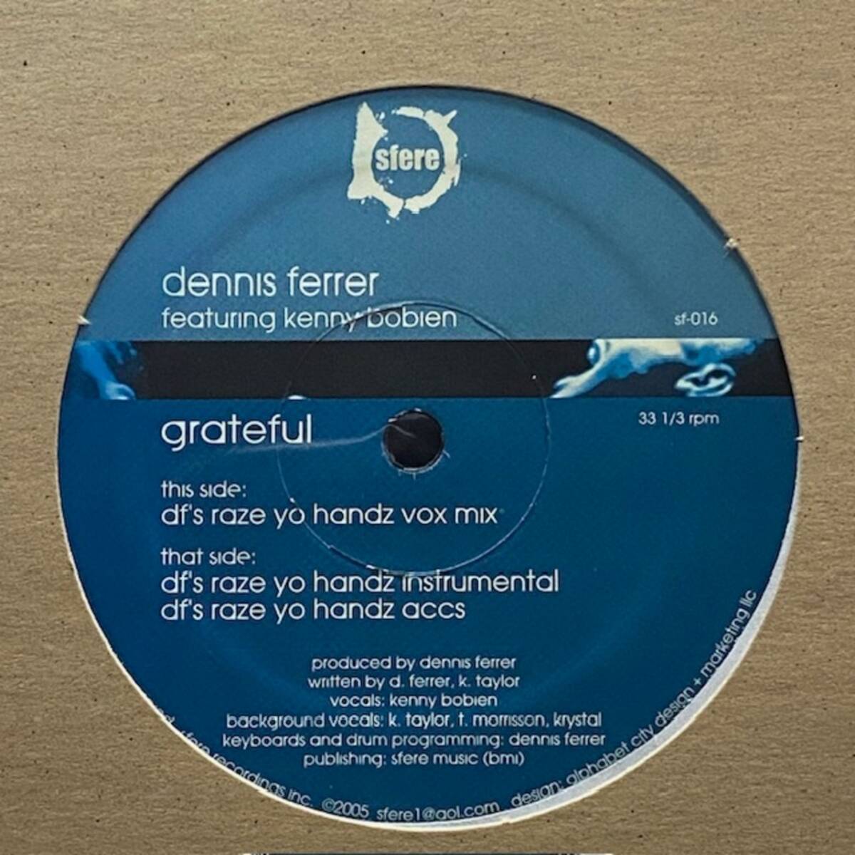 ★Dennis Ferrer Featuring Kenny Bobien - Grateful(★美品!)拍卖