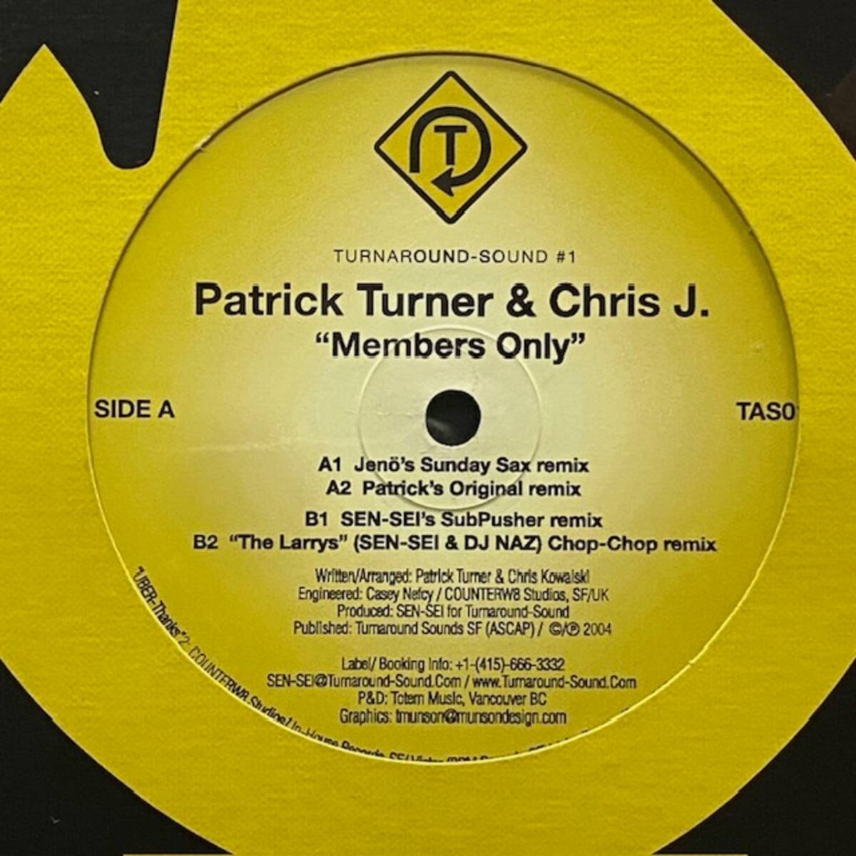 ★Patrick Turner & Chris J - Members Only(★盤面ほぼ良品!)拍卖