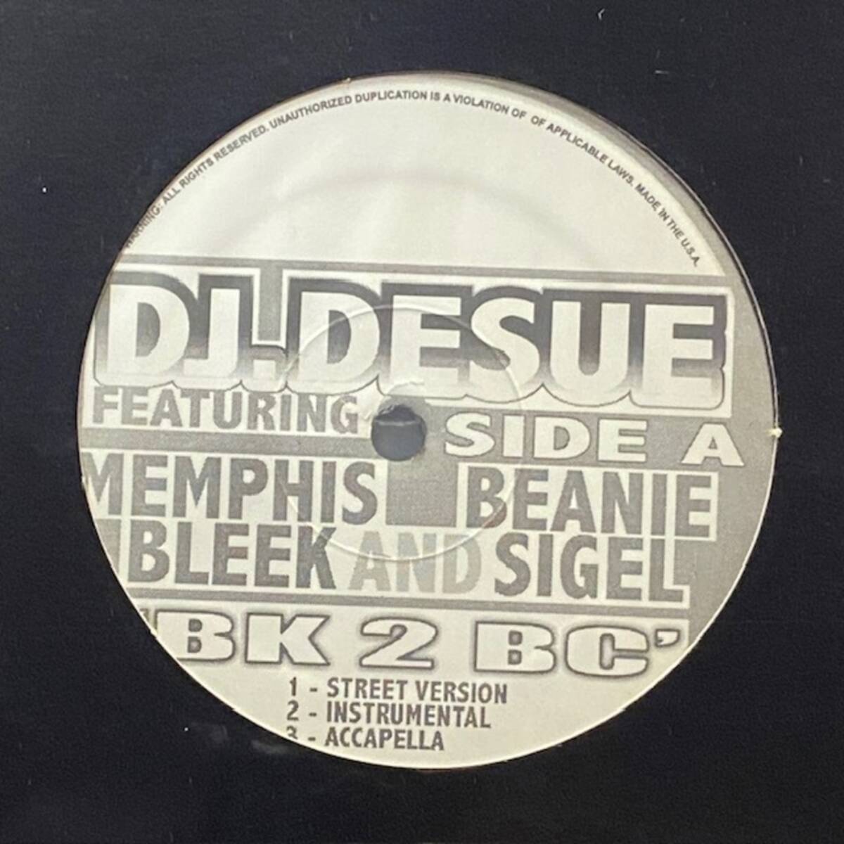 ★DJ.Desue Featuring Memphis Bleek And Beanie Sigel - BK 2 BC(★盤面ほぼ良品!)拍卖