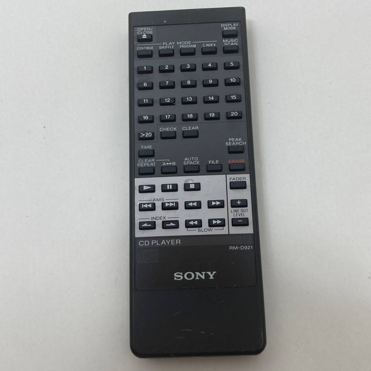 【ソニー 純正 リモコン 20Q04】動作保証 即日発送 RM-D921 CDプレーヤー用 CDP-XA3ES, CDP-XA5ES 等拍卖