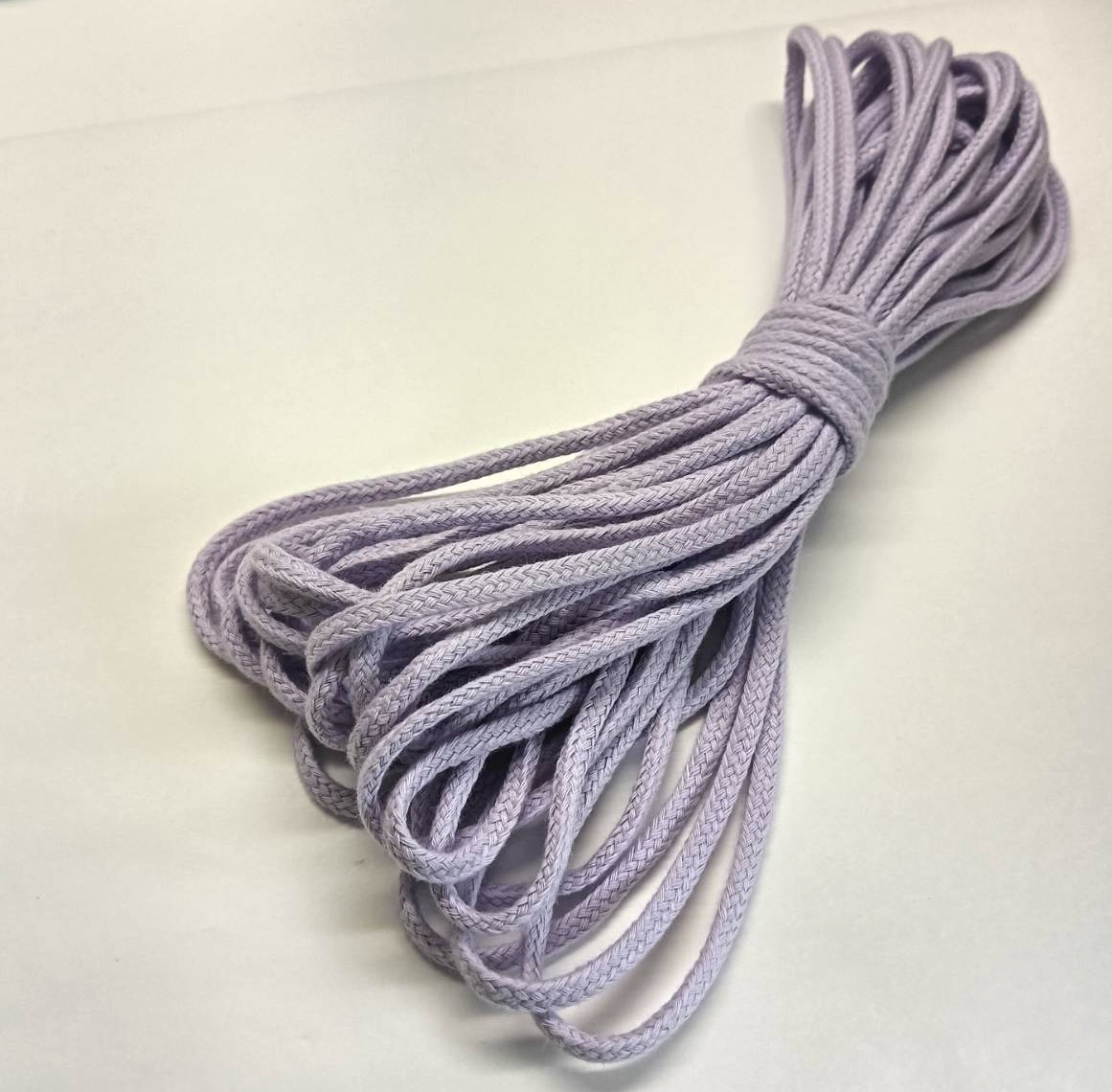 手芸紐 巾着紐 カラー紐 ハンドメイド 紐 手芸用品 手芸材料 手芸 約4mm 約10m 薄紫拍卖