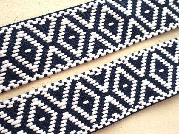 即決 ! 50cmより エスニックチロリアンテープ 菱形 紺☆ ハンドメイド 手芸資材拍卖