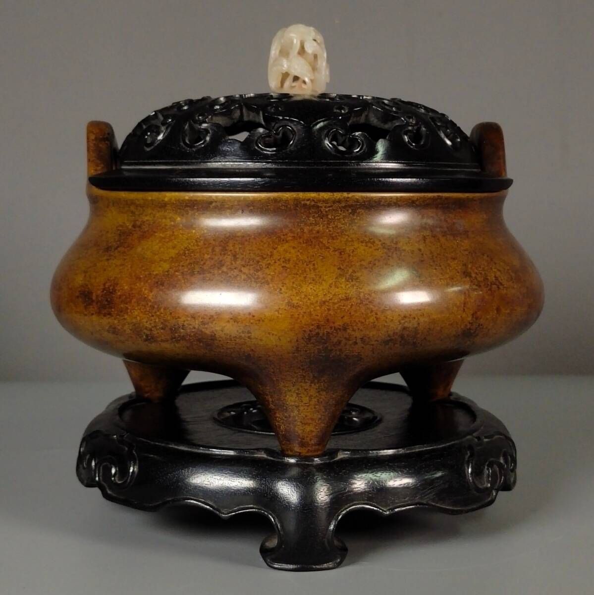 唐物 大明 宣德年製 純銅老包漿 熏香爐 香道具 置物 銅製品 銅器 極細工 古美術品 時代物 中国古玩 骨董品 D69拍卖