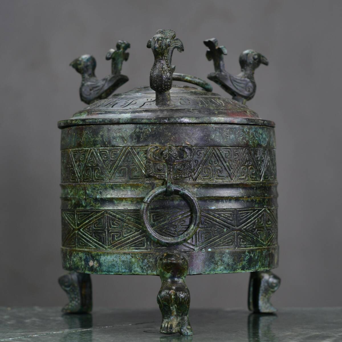 唐物 戰漢時期 青銅 銘文倉 銅製品 銅器 極細工 古美術品 時代物 中国古玩 骨董品 D69拍卖