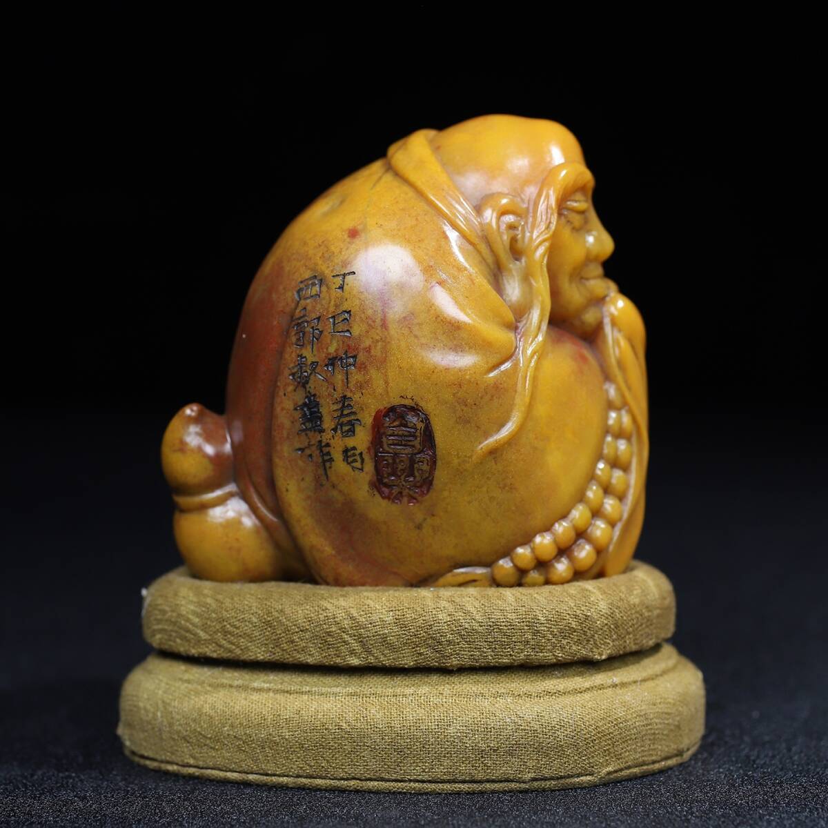 唐物 【清代篆刻家 錢松 字:叔蓋】寿山石 羅漢 印鑑 原石原色 天然石 手彫 篆刻 古印材 文房具 極細工 中国古玩 骨董品 古美味 D69拍卖