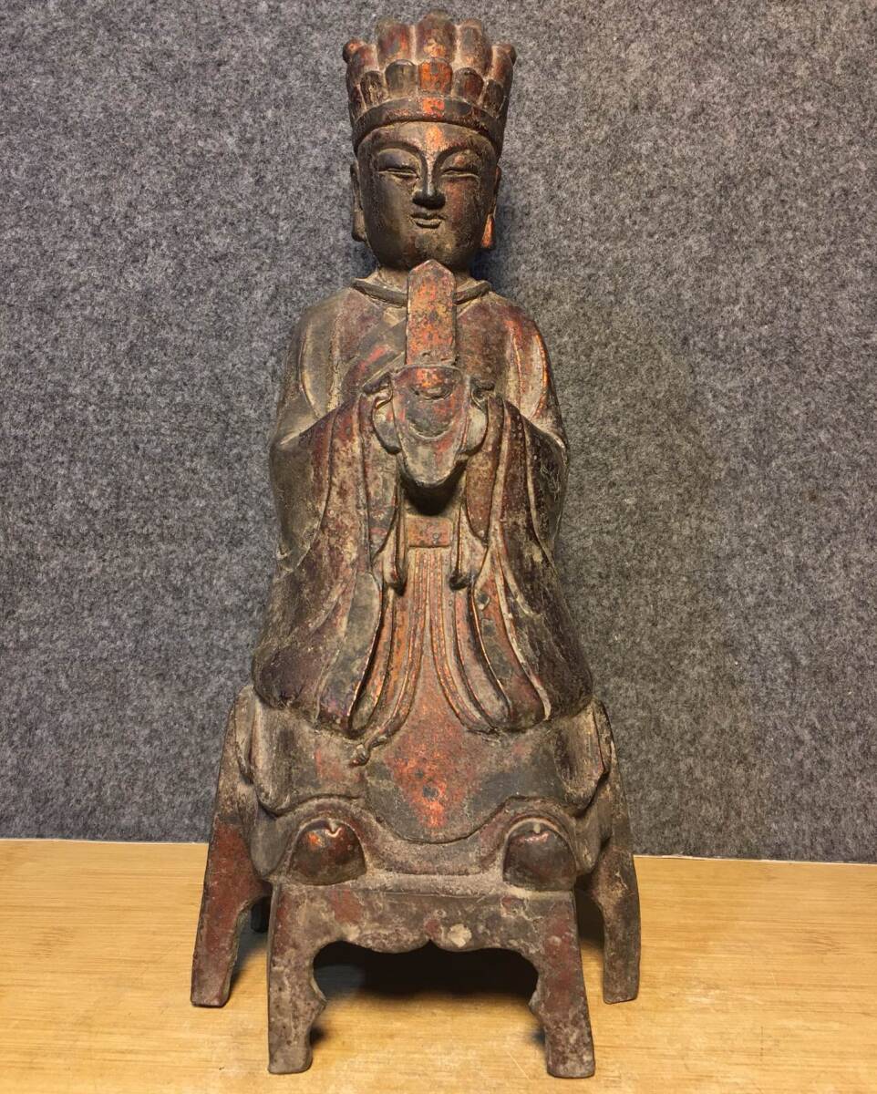 唐物 清 紫銅の仏像 仏像 奉納されていた 供養品 銅製 銅器 極細工 古美術品 中国古玩 骨董品 D69拍卖